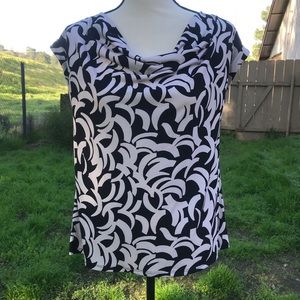 NWT-Dana Buchman Draped Neckline Cream/Ivory Sz Sm